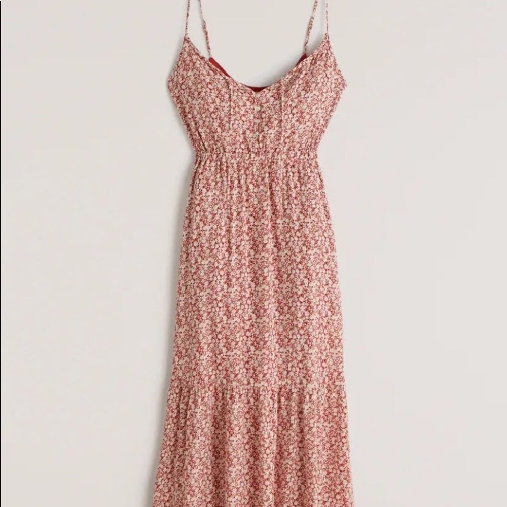 Abercrombie easy waist tiered midaxi floral dress